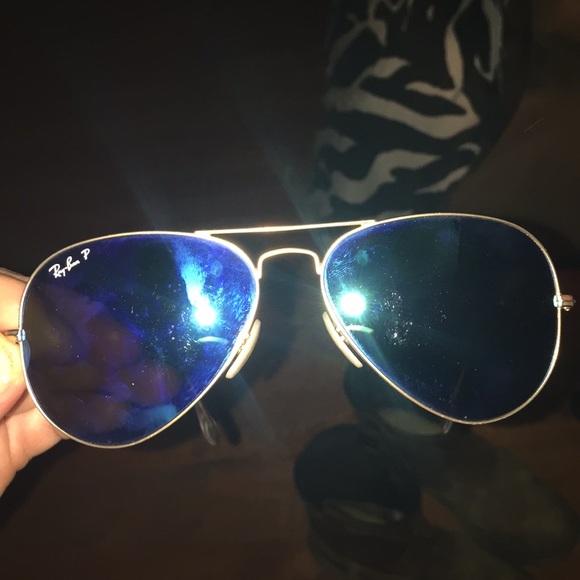 Ray Bans Mirror Blue with cleaning cloth/ instruct - Picture 3 of 5